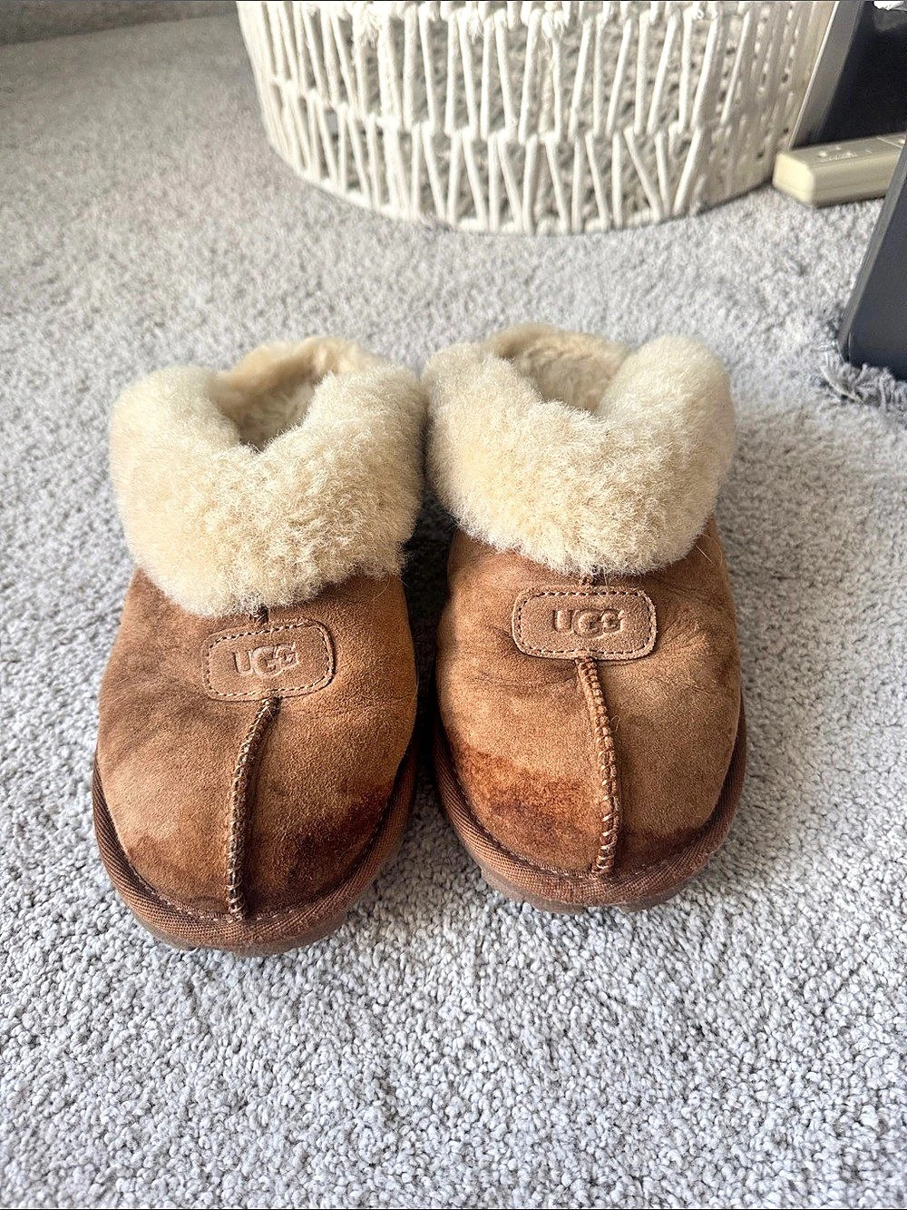 UGG Slipper Brown Fleece-Lined Slippers